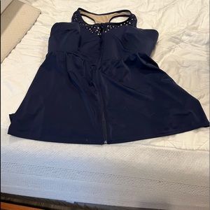 Swim by Cacique Racerback Full Zip Tankini